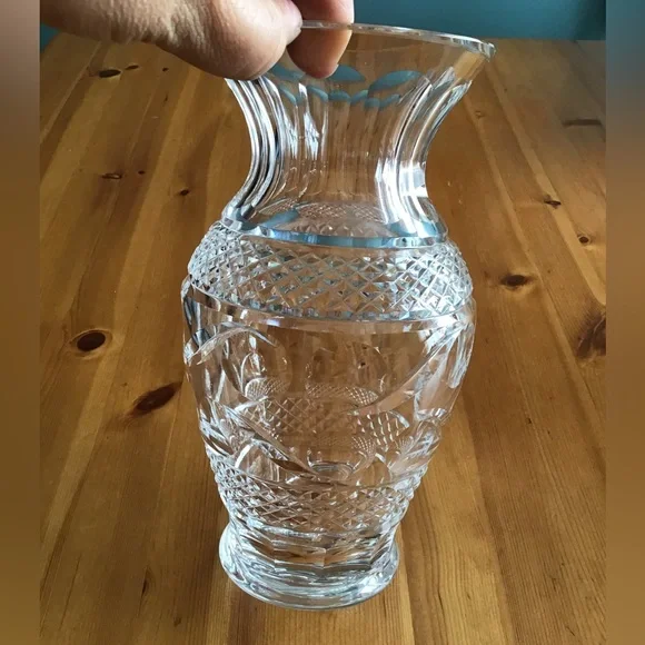VINTAGE WATERFORD CRYSTAL VASE LARGE HOURGLASS PRE 1990 GREAT GIFT!